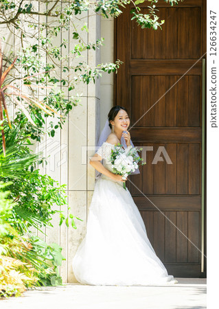Wedding dress young lady 126634247