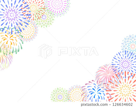 Colorful watercolor fireworks frame_1 126634602