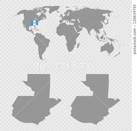 Guatemala Map Set with World Location. 126634785