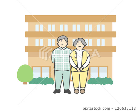 Nursing home, nursing facility, building, elderly, illustration 126635118