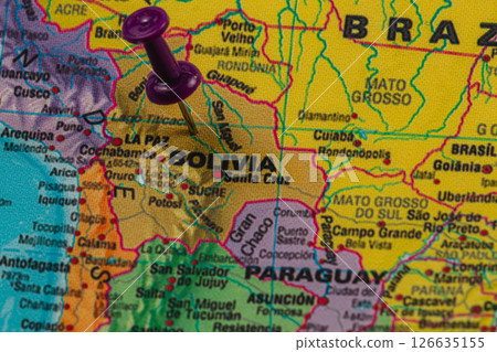 Map of Bolivia with focus on major cities and regions 126635155