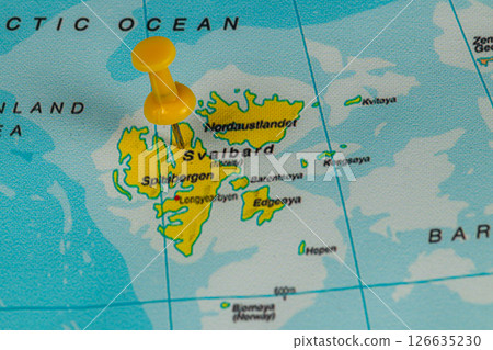 Exploring the unique geography of Svalbard Island on a map 126635230
