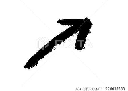 簡單的手繪箭頭畫筆黑色向量 126635563