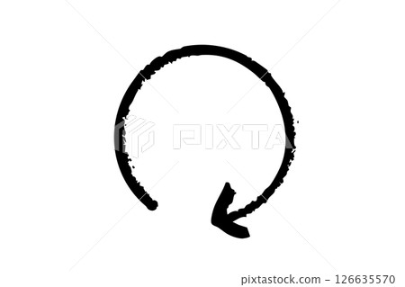 手繪旋轉箭頭簡單圖示畫筆黑色向量 126635570