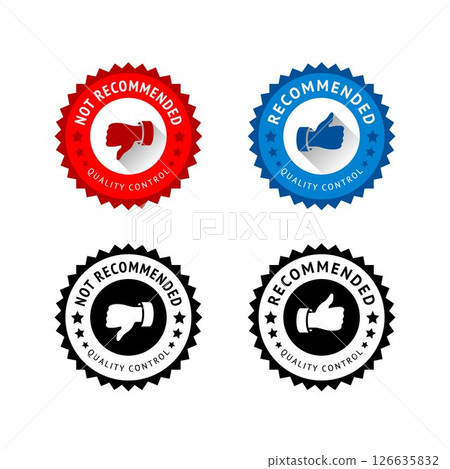 Badge like and dislike, thumbs up and thumbs down 126635832