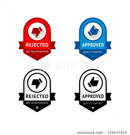 Badge like and dislike, thumbs up and thumbs down 126635834