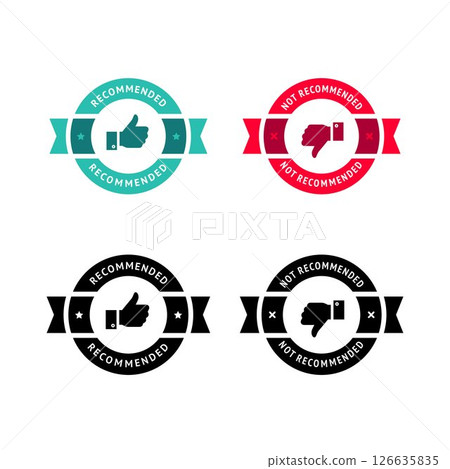 Badge like and dislike, thumbs up and thumbs down 126635835