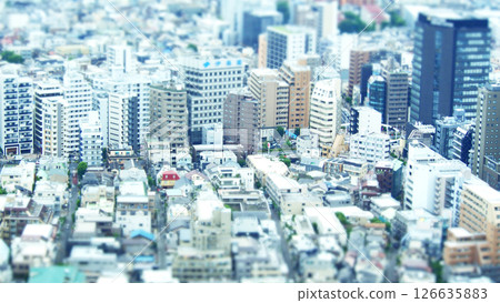 Cityscape, tilt-shift photography, diorama style 126635883