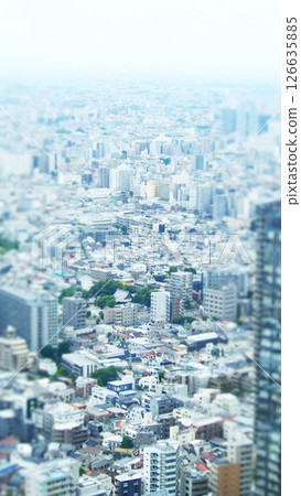 城市景觀、移軸攝影、立體模型風格 城市景觀、移軸攝影、立體模型風格 126635885