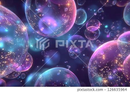 閃閃發光的彩色肥皂泡背景 閃閃發光的彩色肥皂泡背景 126635964