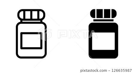 Medicine jar icon design template 126635987