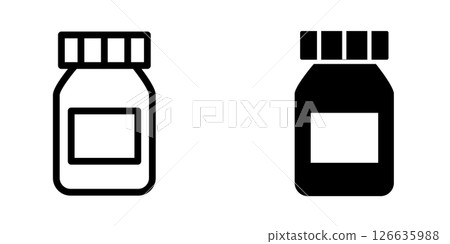 Medicine jar icon design template Medicine jar icon design template 126635988
