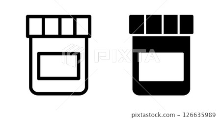 Medicine jar icon design template 126635989