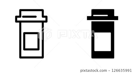 Medicine jar icon design template Medicine jar icon design template 126635991