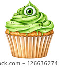 watercolor style Halloween desserts, featuring cupcakes, donuts, candy, parfaits, and more all with transparent backgrounds. Perfect for seasonal designs, stickers, scrapbooks, and party invitations 126636274