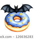 watercolor style Halloween desserts, featuring cupcakes, donuts, candy, parfaits, and more all with transparent backgrounds. Perfect for seasonal designs, stickers, scrapbooks, and party invitations 126636283