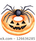 watercolor style Halloween desserts, featuring cupcakes, donuts, candy, parfaits, and more all with transparent backgrounds. Perfect for seasonal designs, stickers, scrapbooks, and party invitations 126636285