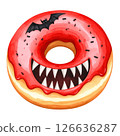 watercolor style Halloween desserts, featuring cupcakes, donuts, candy, parfaits, and more all with transparent backgrounds. Perfect for seasonal designs, stickers, scrapbooks, and party invitations 126636287