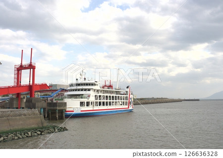 A ferry entering Nagasu Port in Kumamoto Prefecture A ferry entering Nagasu Port in Kumamoto Prefecture 126636328