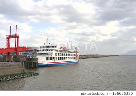 A ferry entering Nagasu Port in Kumamoto Prefecture A ferry entering Nagasu Port in Kumamoto Prefecture 126636330