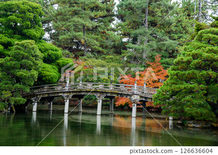 京都御所池庭的石橋 京都御所池庭的石橋 126636604