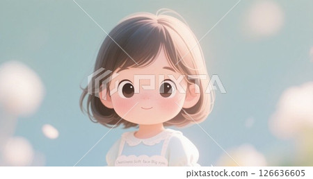 Cute girl with big eyes Cute girl with big eyes 126636605
