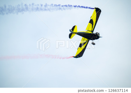 Solo Stunt Plane in Action Saudi Airshow Precision Solo Stunt Plane in Action Saudi Airshow Precision 126637114