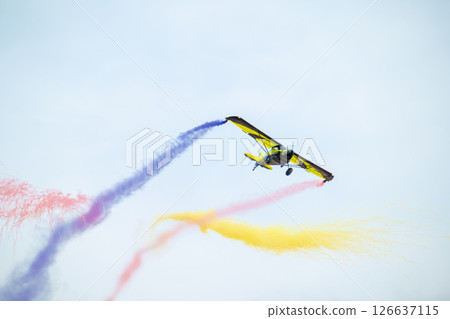 Solo Stunt Plane in Action Saudi Airshow Precision Solo Stunt Plane in Action Saudi Airshow Precision 126637115