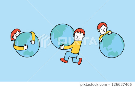 關愛地球的人們的插圖 126637466