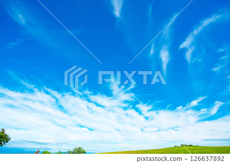 Blue sky and prairie Blue sky and prairie 126637892