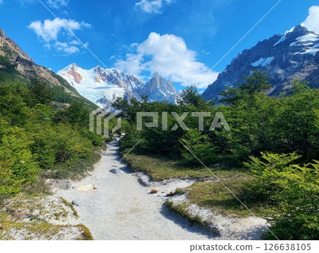 Mountain view in Laguna Torre Trail in El Chalten, Argentina 126638105