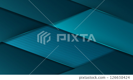 A beautiful green abstract background with overlapping three-dimensional panels 126638424