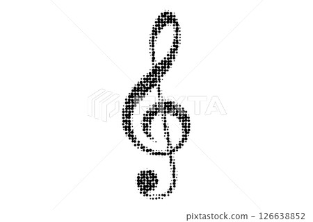 Musical G Clef Halftone Artistic Illustration 126638852