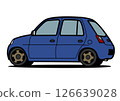 絕版輕型車，藍色，汽車插圖 126639028