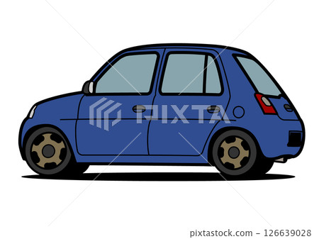 絕版輕型車,藍色,汽車插圖 絕版輕型車,藍色,汽車插圖 126639028