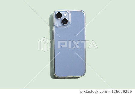 Modern smartphone with transparent phone case. Image for mobile accessory shops or topics. 126639299