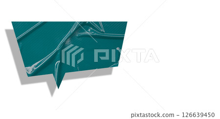 Green speech bubble crumpled paper isolated on transparent background Green speech bubble crumpled paper isolated on transparent background 126639450