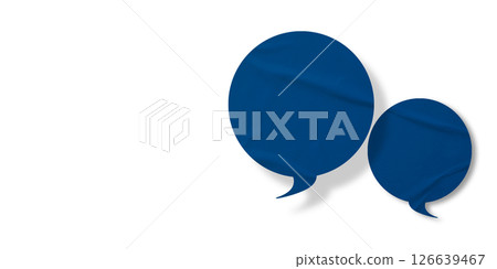 Blue speech bubble crumpled paper isolated on transparent background Blue speech bubble crumpled paper isolated on transparent background 126639467