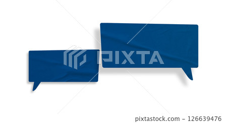 Blue speech bubble crumpled paper isolated on transparent background Blue speech bubble crumpled paper isolated on transparent background 126639476