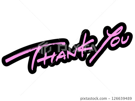 Handwritten text "thank you" Handwritten text "thank you" 126639489