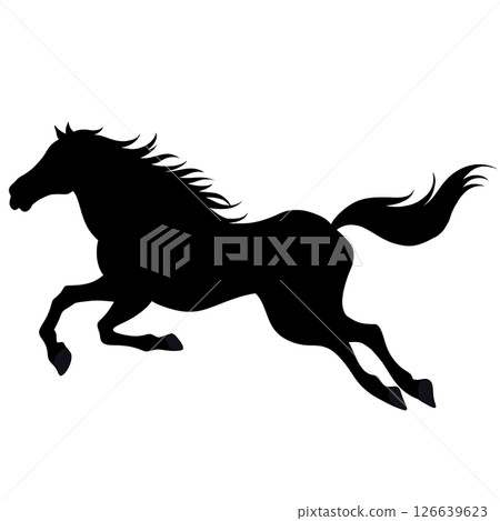 Year of the Horse - Silhouette of a running horse Year of the Horse - Silhouette of a running horse 126639623
