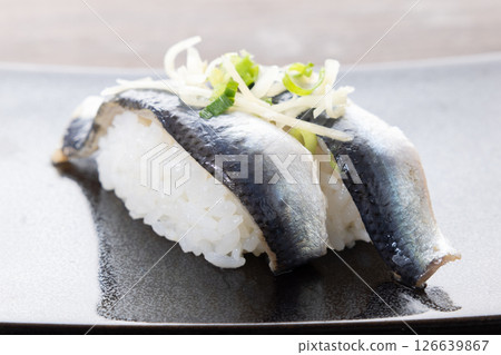Delicious sardine nigiri sushi 126639867
