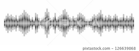Black halftone sound waves flowing on a white background. Perfect for music, podcast, dictaphone, voice messages, and social media designs. Black halftone sound waves flowing on a white background. Perfect for music, podcast, dictaphone, voice messages, and social media designs. 126639868