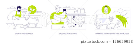 Organic livestock farming isolated cartoon vector illustrations se 126639938