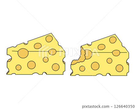 Illustration of cheese with holes 126640350
