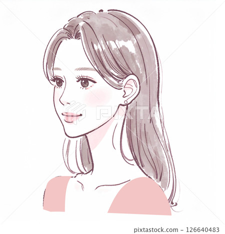 婦女和女孩插畫素材 126640483