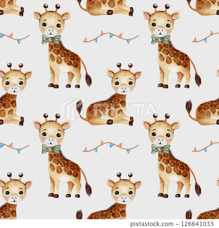 Giraffe watercolor pattern design for textile, wrapping paper, and creative projects Giraffe watercolor pattern design for textile, wrapping paper, and creative projects 126641033