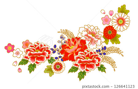 Gorgeous floral Japanese-style frame Japanese pattern Gorgeous floral Japanese-style frame Japanese pattern 126641123