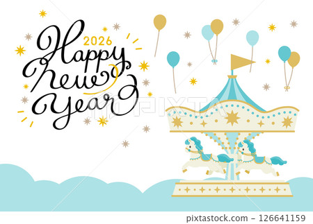 2026 Reiwa 8 Year of the Horse New Year's Card Template 126641159