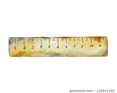 Watercolor ruler design ideal for school supplies packaging and decoration 126641160